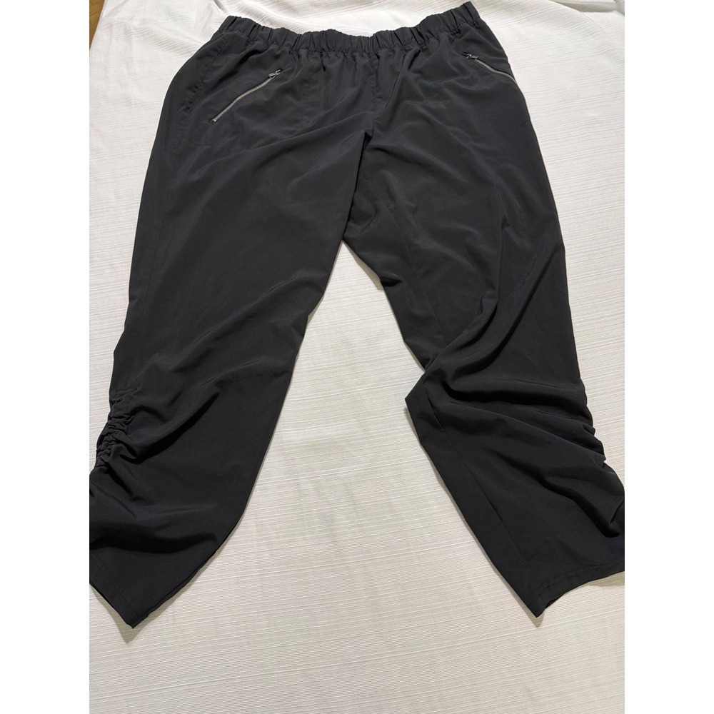 Maurices inMOTION Womens Black Ruched Hem Activewear Jogger Pants XXL
